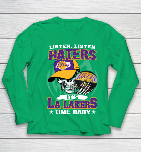 Listen Haters It is LAKERS Time Baby NBA Youth Long Sleeve 4