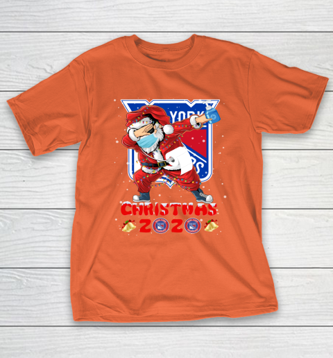 New York Rangers Funny Santa Claus Dabbing Christmas 2020 NHL T-Shirt 4