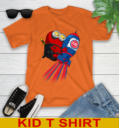 NBA Basketball Detroit Pistons Deadpool Minion Marvel Shirt Youth T-Shirt 9 NBA Basketball Detroit Pistons Deadpool Minion Marvel Shirt Youth T-Shirt - Image 9