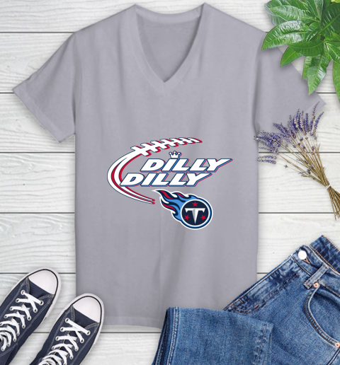 NFL Tennessee Titans Dilly Dilly Football Sports Women's V-Neck T-Shirt 4