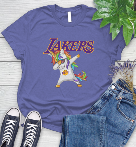 Los Angeles Lakers NBA Basketball Funny Unicorn Dabbing Sports Women's T-Shirt 11