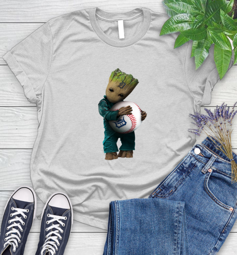 MLB Groot Guardians Of The Galaxy Baseball Sports Detroit Tigers Women's T-Shirt