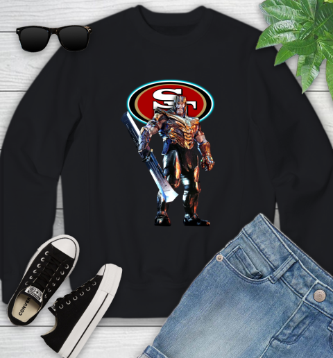 NFL Thanos Gauntlet Avengers Endgame Football San Francisco 49ers Youth Sweatshirt 2