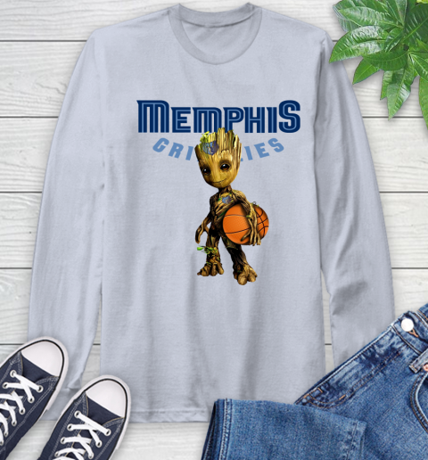 Memphis Grizzlies NBA Basketball Groot Marvel Guardians Of The Galaxy Long Sleeve T-Shirt 6