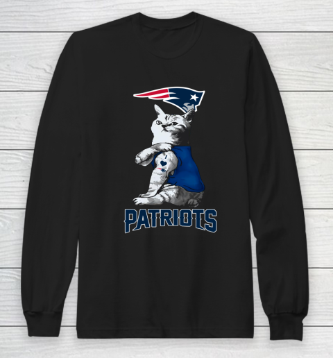 NFL Football My Cat Loves New England Patriots Long Sleeve T-Shirt