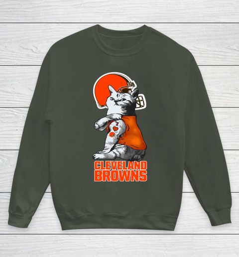 NFL Football My Cat Loves Cleveland Browns Youth Sweatshirt 8