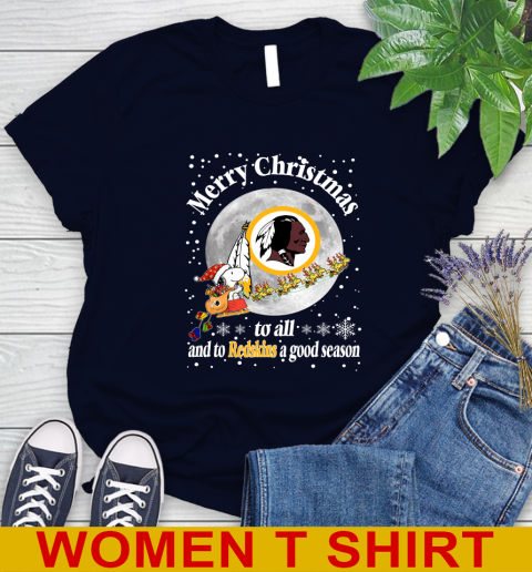 Washington Redskins Merry Christmas To All And To Redskins A Good Season NFL Football Sports Women's T-Shirt 2