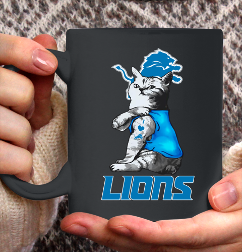 NFL Football My Cat Loves Detroit Lions Ceramic Mug 11oz 2