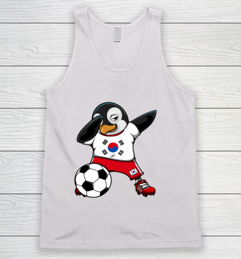 Dabbing Penguin South Korea Soccer Fan Jersey Football Lover Tank Top