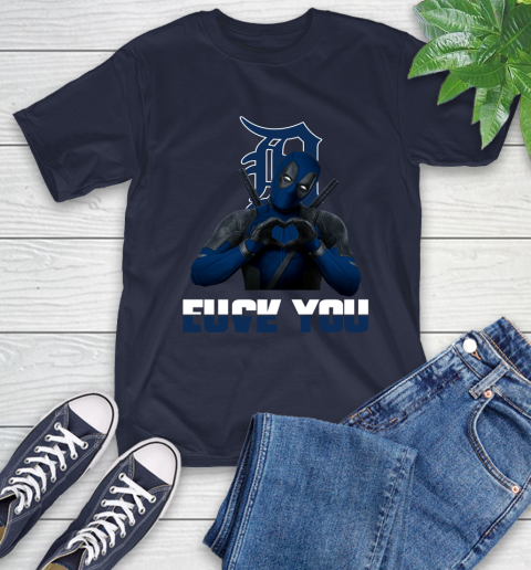 MLB Detroit Tigers Deadpool Love You Fuck You Baseball Sports T-Shirt 3