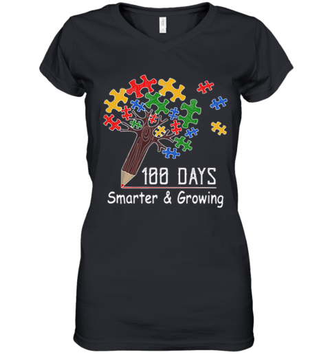 100 Days Smarter Women's V-Neck T-Shirt