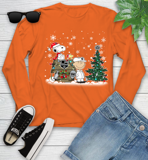 NHL Los Angeles Kings Snoopy Charlie Brown Woodstock Christmas Stanley Cup Hockey Youth Long Sleeve 3