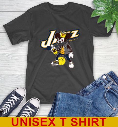 Utah Jazz NBA Basketball Mickey Peace Sign Sports T-Shirt 2