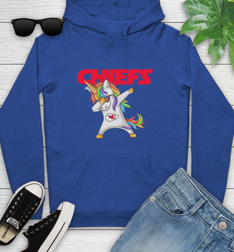 Kansas City Chiefs NFL Football Funny Unicorn Dabbing Sports Youth Hoodie 9