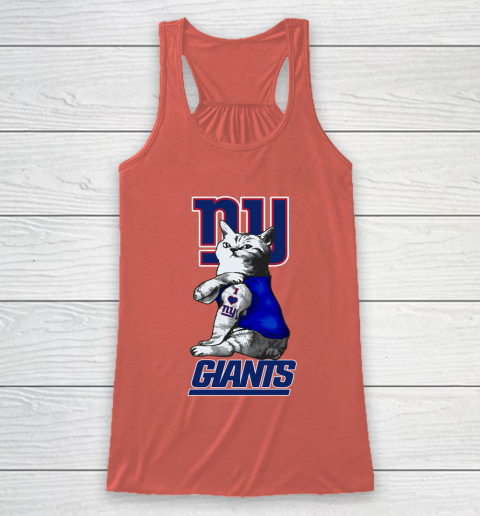 NFL Football My Cat Loves New York Giants Racerback Tank 3