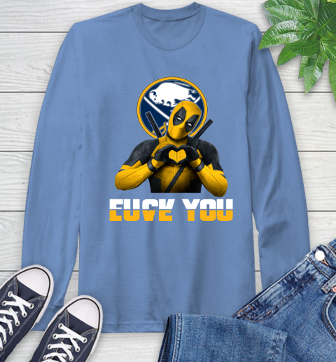NHL Buffalo Sabres Deadpool Love You Fuck You Hockey Sports Long Sleeve T-Shirt 12