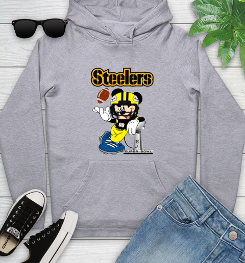 NFL Pittsburgh Steelers Mickey Mouse Disney Super Bowl Football T Shirt Youth Hoodie 6