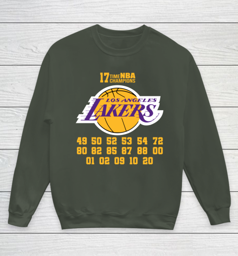 Los Angeles Lakers Finals Champions 17 Time Nba Champions Youth Sweatshirt 8
