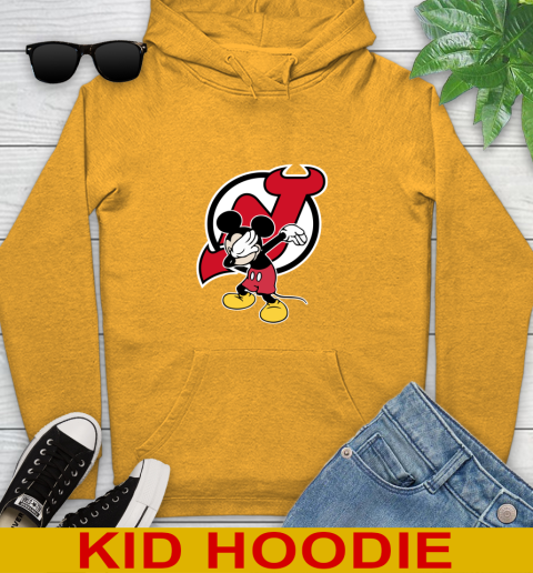 New Jersey Devils NHL Hockey Dabbing Mickey Disney Sports Youth Hoodie 3