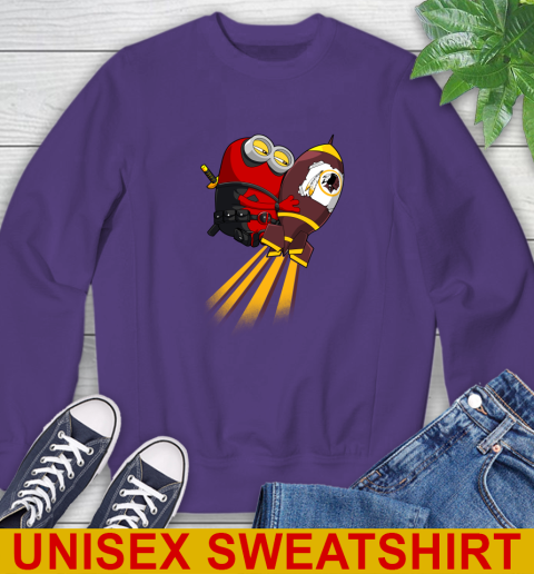 NFL Football Washington Redskins Deadpool Minion Marvel Shirt Sweatshirt 4