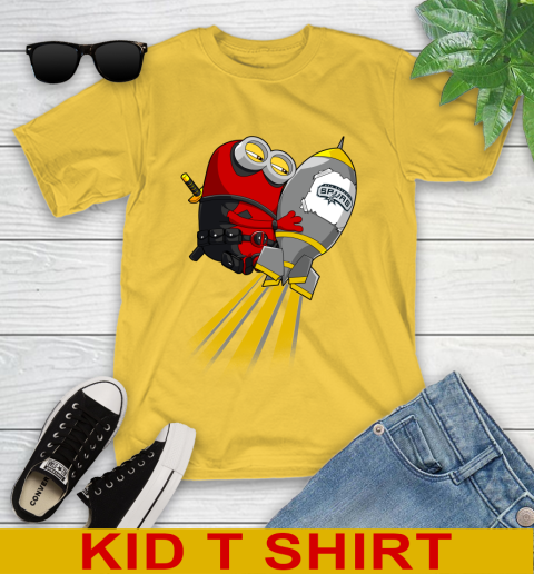 NBA Basketball San Antonio Spurs Deadpool Minion Marvel Shirt Youth T-Shirt 9