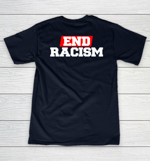 NFL End Racism Print In Front And Back Women's V-Neck T-Shirt 10