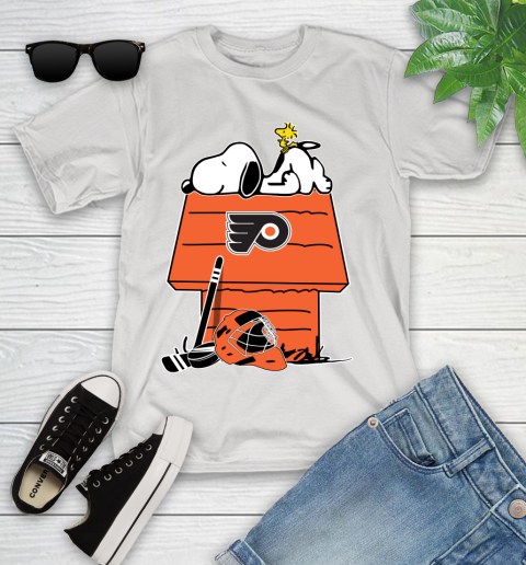 Philadelphia Flyers NHL Hockey Snoopy Woodstock The Peanuts Movie Youth T-Shirt