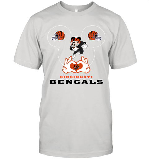 I Love The Bengals Mickey Mouse Cincinnati Bengals Unisex Jersey Tee