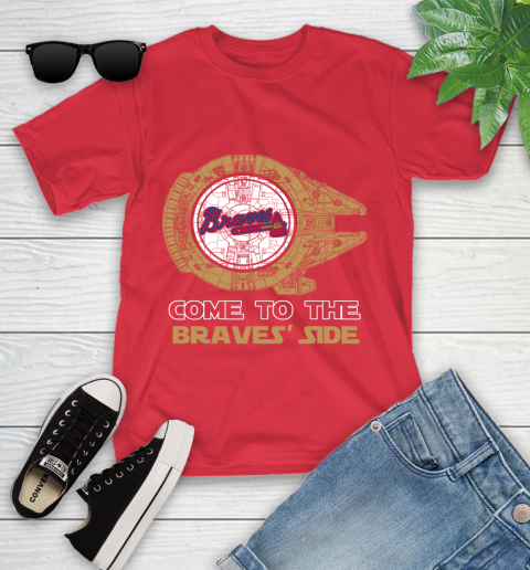 MLB Come To The Atlanta Braves Side Star Wars Baseball Sports Youth T-Shirt 13