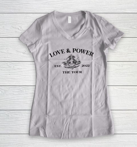 Love And Power 2022 Vintage For Music Lover Fan Women's V-Neck T-Shirt