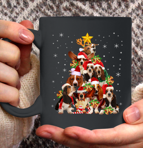 Basset Hound Christmas Tree T Shirt Xmas Gift For Dog Lover Ceramic Mug 11oz