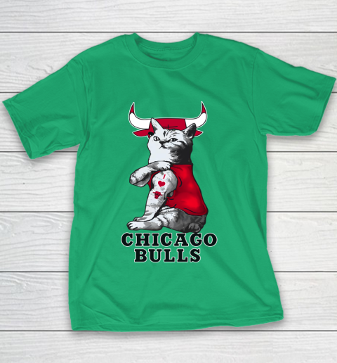 NBA Basketball My Cat Loves Chicago Bulls Youth T-Shirt 3