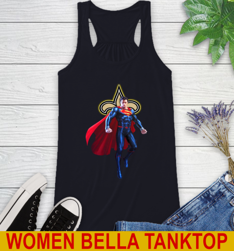 NFL Superman DC Sports Football New Orleans Saints Racerback Tank 10