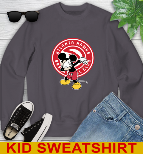 Atlanta Hawks NBA Basketball Dabbing Mickey Disney Sports Youth Sweatshirt 6