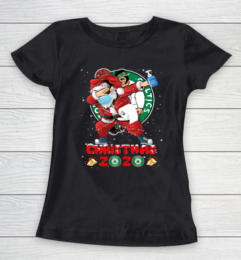 Boston Celtics Funny Santa Claus Dabbing Christmas 2020 NBA Women's T-Shirt