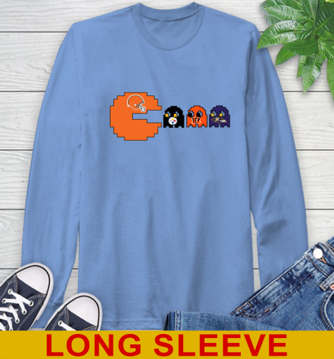 Cleveland Browns NFL Football Pac Man Champion Long Sleeve T-Shirt 11