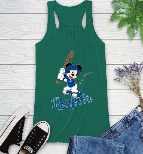 MLB Baseball Kansas City Royals Cheerful Mickey Mouse Shirt Racerback Tank 7