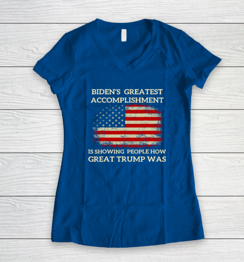 Funny Biden's Greatest Accomplishment Is Showing Trump 2024 Women's V-Neck T-Shirt 5
