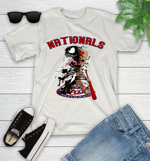 MLB Washington Nationals Baseball Venom Groot Guardians Of The Galaxy Youth T-Shirt 12