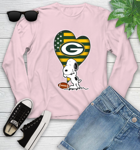Green Bay Packers NFL Football The Peanuts Movie Adorable Snoopy Youth Long Sleeve 10