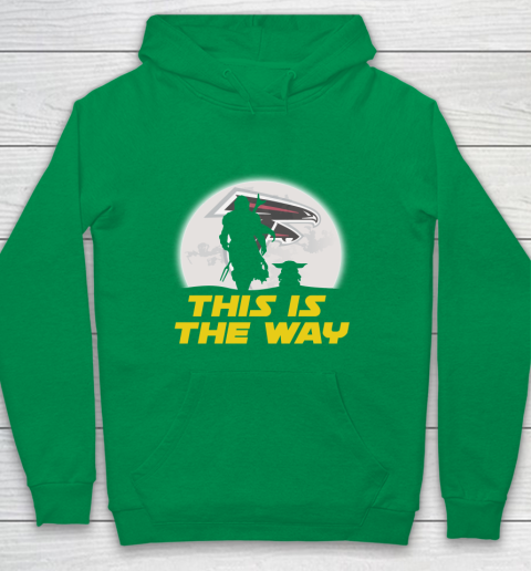 Atlanta Falcons NFL Football Star Wars Yoda And Mandalorian This Is The Way Youth Hoodie 4