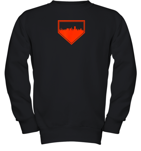 San Francisco Baseball Home Plate Vintage SF Skyline Youth Sweatshirt
