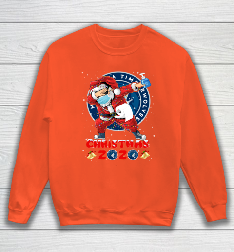 Minnesota Timberwolves Funny Santa Claus Dabbing Christmas 2020 NBA Sweatshirt 3