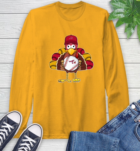 Atlanta Braves Turkey thanksgiving Long Sleeve T-Shirt 3
