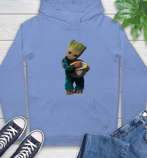 NBA Groot Guardians Of The Galaxy Basketball Sports Oklahoma City Thunder Hoodie 11