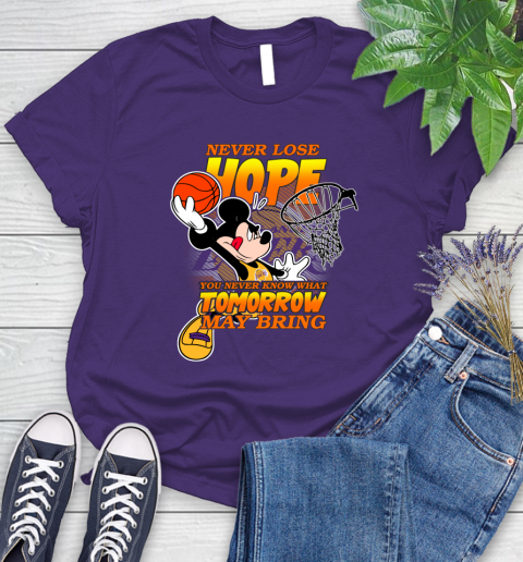 Los Angeles Lakers NBA Basketball Mickey Disney Never Lose Hope Women's T-Shirt 4