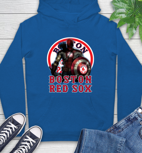 MLB Captain America Thor Spider Man Hawkeye Avengers Endgame Baseball Boston Red Sox Hoodie 9