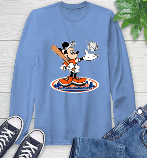 MLB Baseball New York Mets Cheerful Mickey Disney Shirt Long Sleeve T-Shirt 12