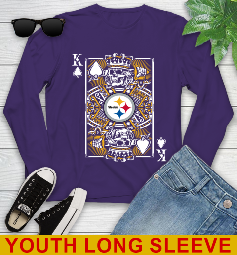 Pittsburgh Steelers NFL Football The King Of Spades Death Cards Shirt Youth Long Sleeve 4