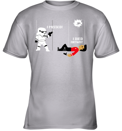x3k6 star wars star trek a stormtrooper and a redshirt in a fight shirts youth t shirt 26 front sport grey